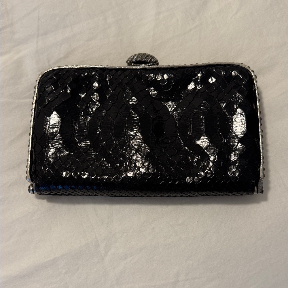 Clara Kasavina Black and Silver Women's Clutch
